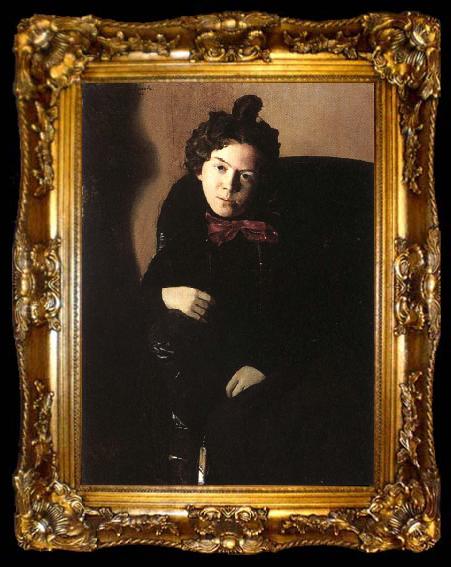 framed  Konstantin Somov Portrait of the artist anna ostroumova, ta009-2